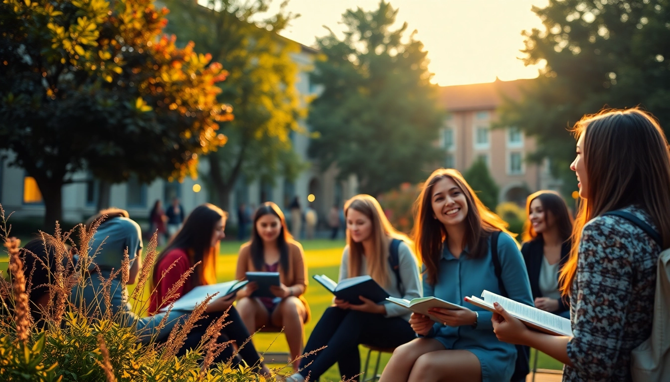 Students embracing their experience of Avrupa'da Üniversite Okumak amidst a vibrant campus setting.