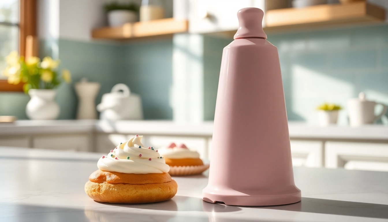 Whipped cream charger resting elegantly beside a beautifully decorated dessert, showcasing its essential role in gourmet presentation.