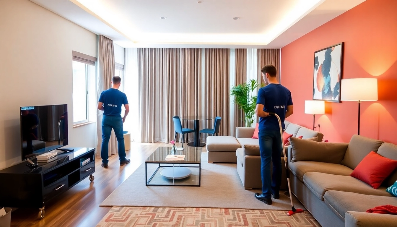 Professional bond cleaning Logan service in action, showing a bright apartment being cleaned meticulously.