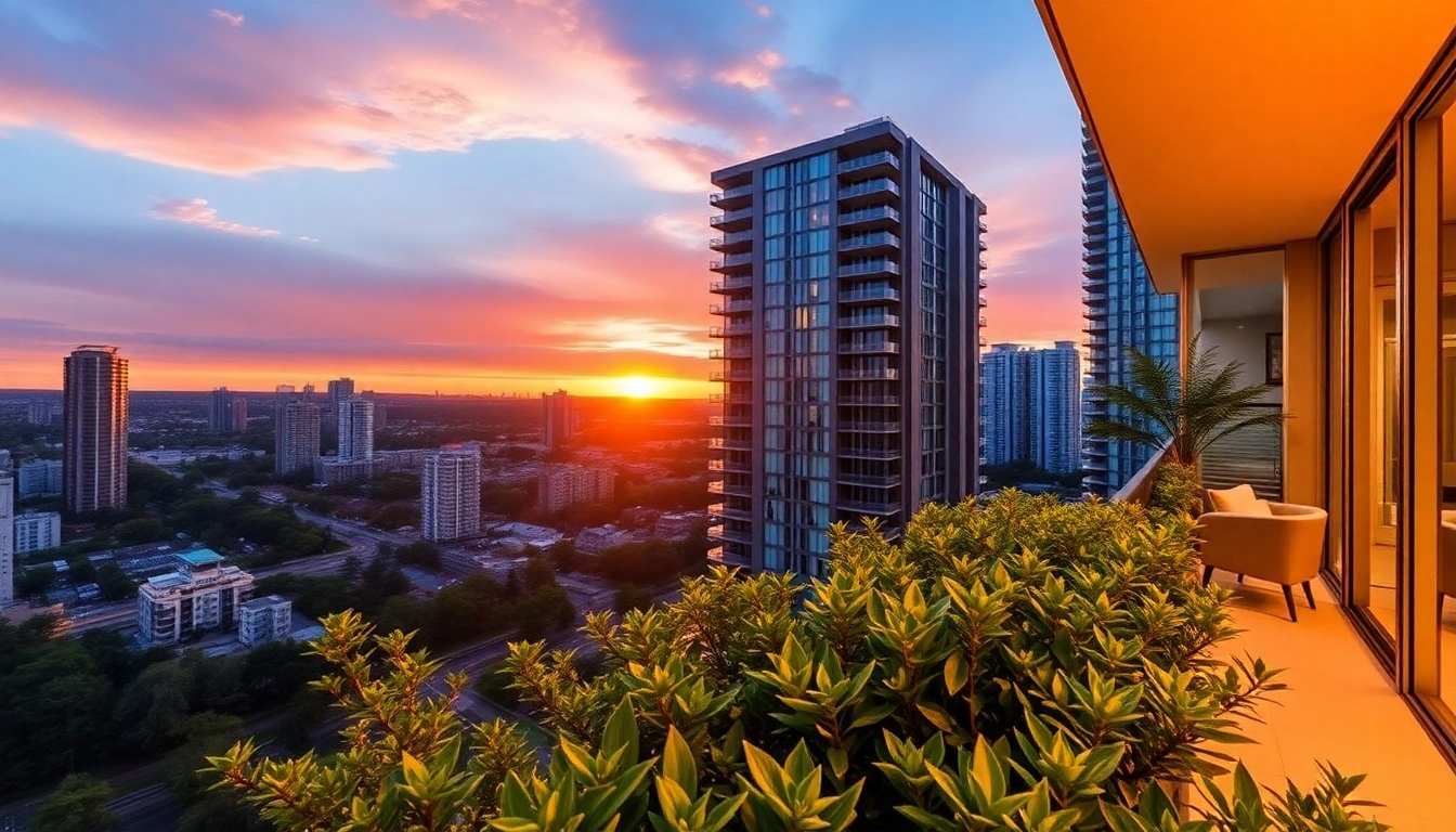 Explore stunning views of the modern Margaret Drive condo from a lush green perspective.