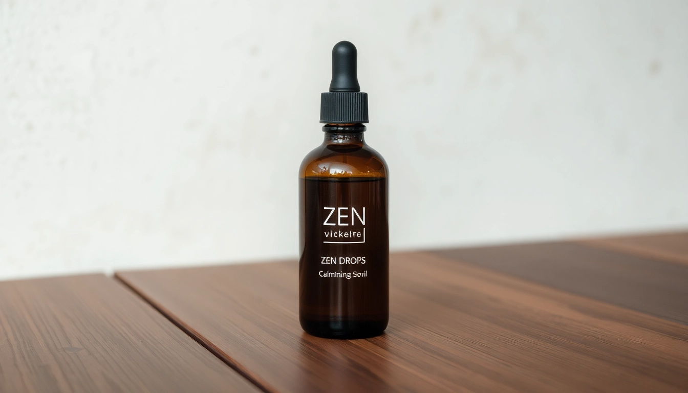 Review of Zen Drops highlighting calming effects and natural ingredients in a serene setting.