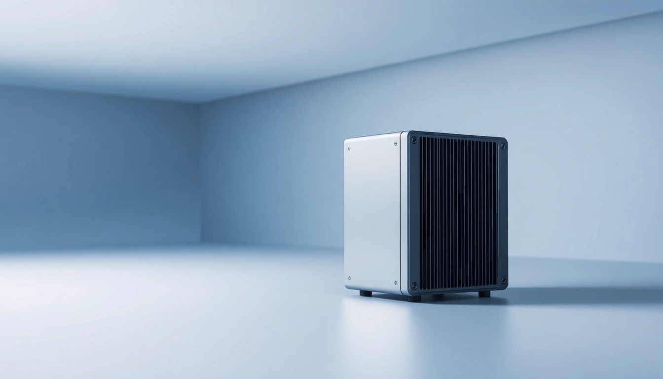 Showcase a Power Supply Manufacturer's sleek unit emphasizing its modern design and high-tech features.
