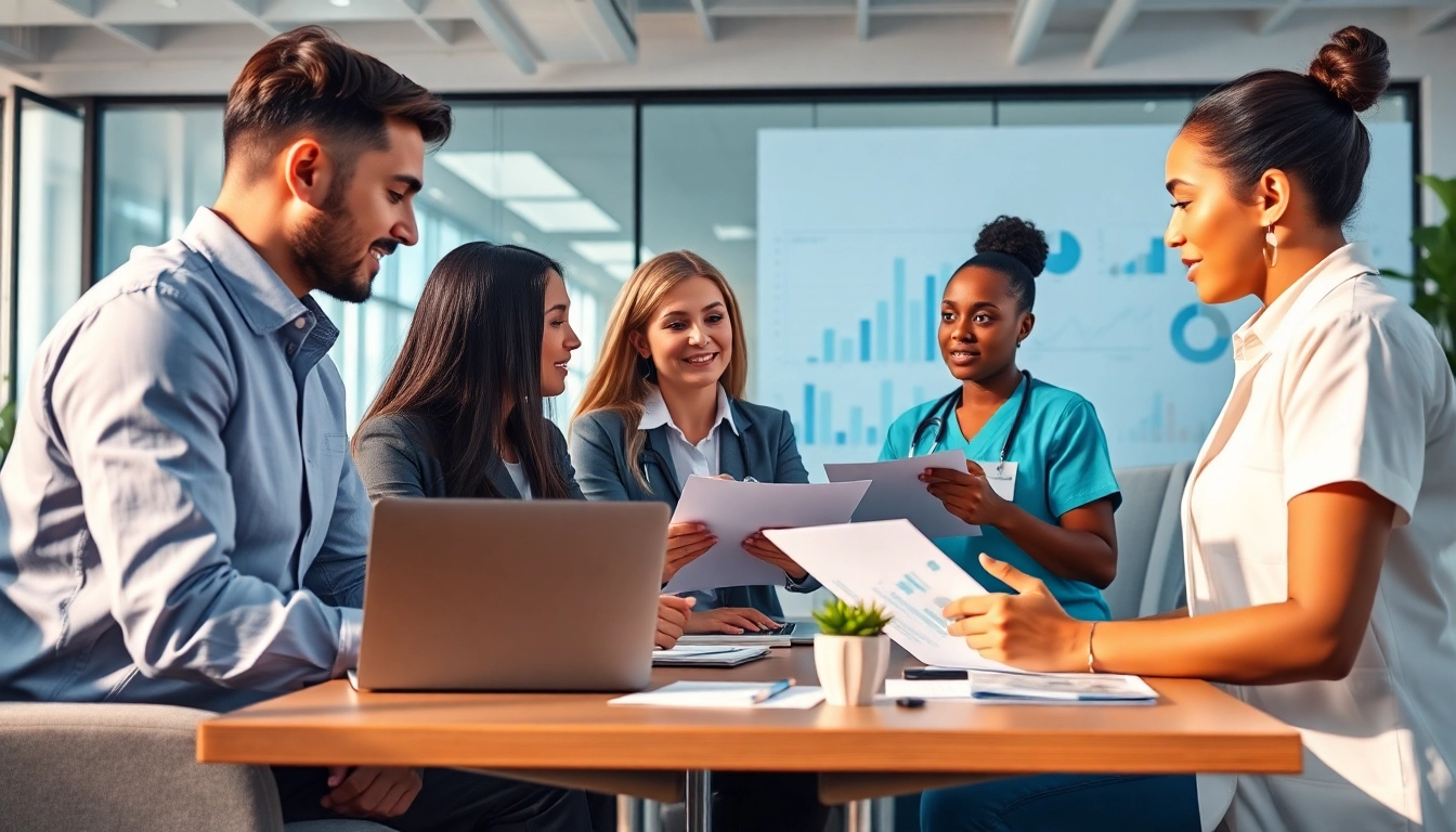 Optimieren Sie Marketing für Pflegedienste durch kreative Strategien in einem modernen Büro.