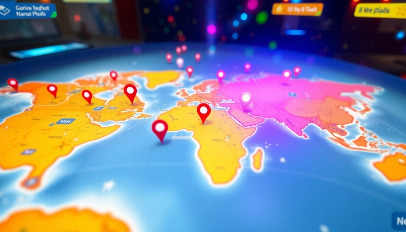 Play geoguessr free by guessing the marked locations on the vivid world map with fun pins.