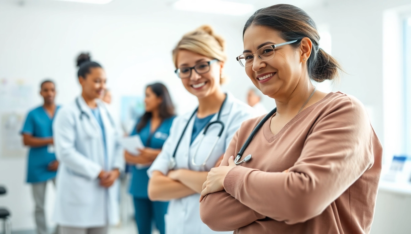 Health Care support Service team providing compassionate assistance in a modern clinic.