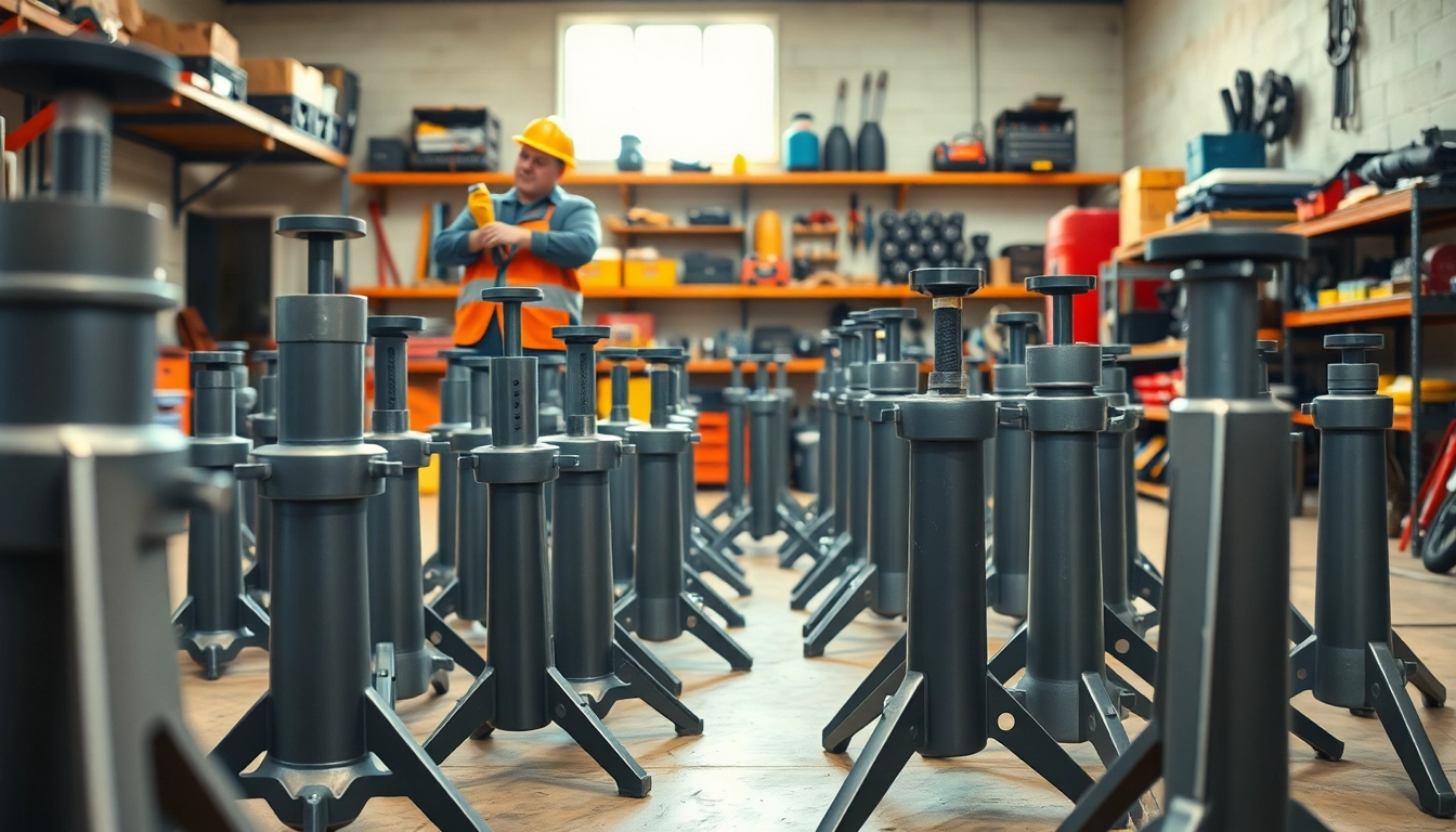 Efficiently demonstrating pipe stands in a bright industrial workshop environment.