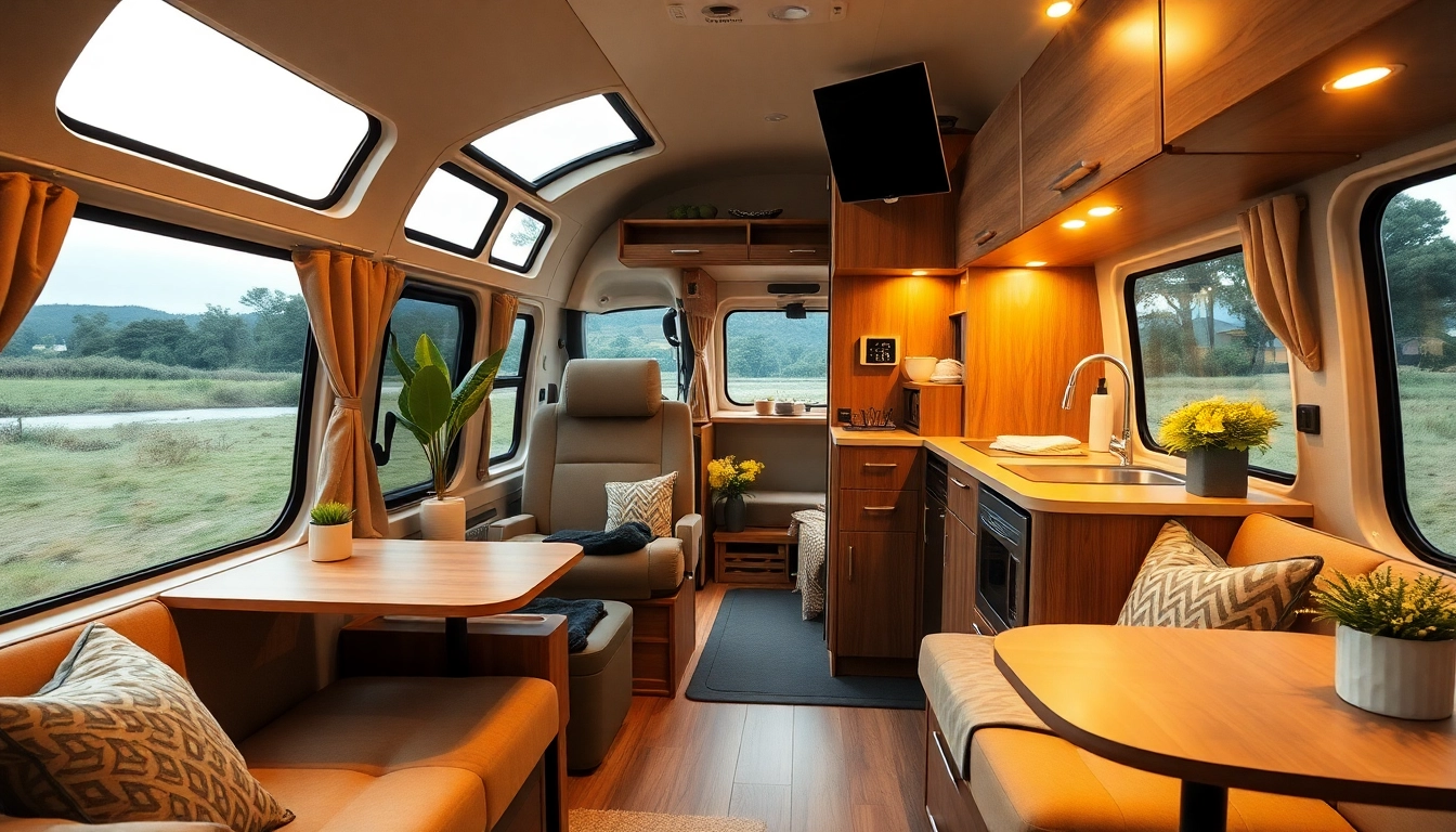 A beautifully arranged interior of the perfect van, showcasing a cozy living space.